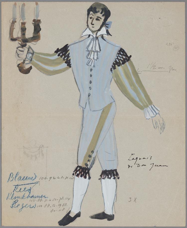 Kostuumontwerp voor een lakei van Don Giovanni in Don Giovanni