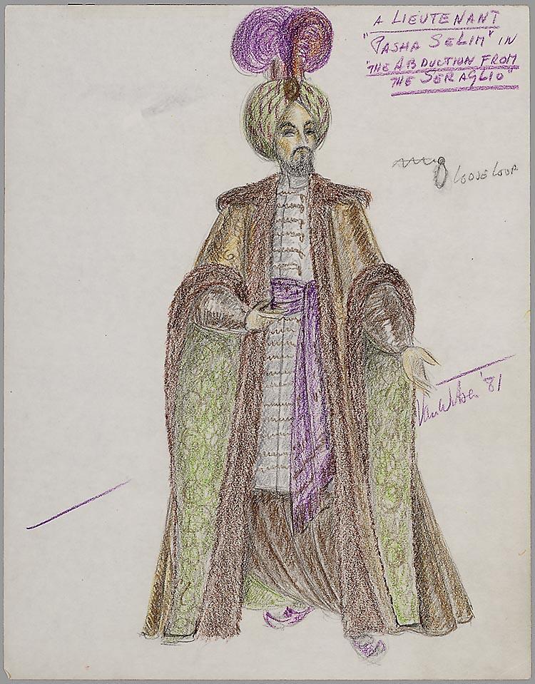 Kostuumontwerp voor Pasha Selim in The Abduction from the Seraglio