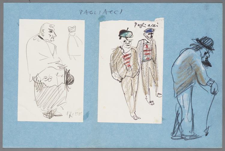 Kostuumontwerp voor I Pagliacci (Leoncavallo Ruggiero) door Joseph Carl