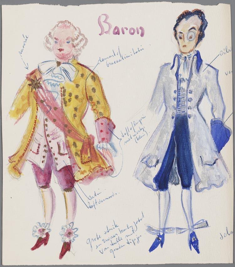 Kostuumontwerpen voor de baron uit Mignon (Ambroise Thomas) door Wim Vesseur