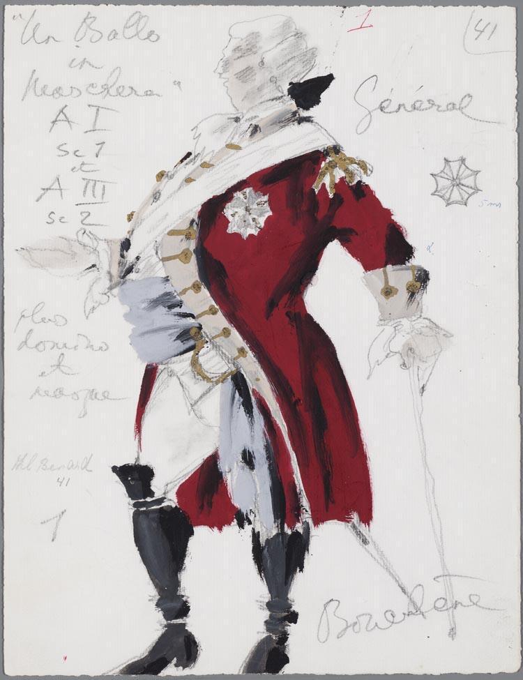 Kostuumontwerp voor Général in Un ballo in Maschera