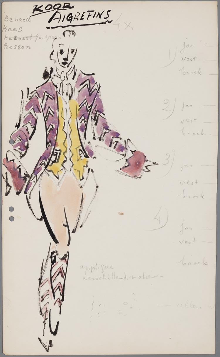 Kostuumontwerp voor Aigrefins uit Manon (Jules Massenet) door Gerard Hordijk