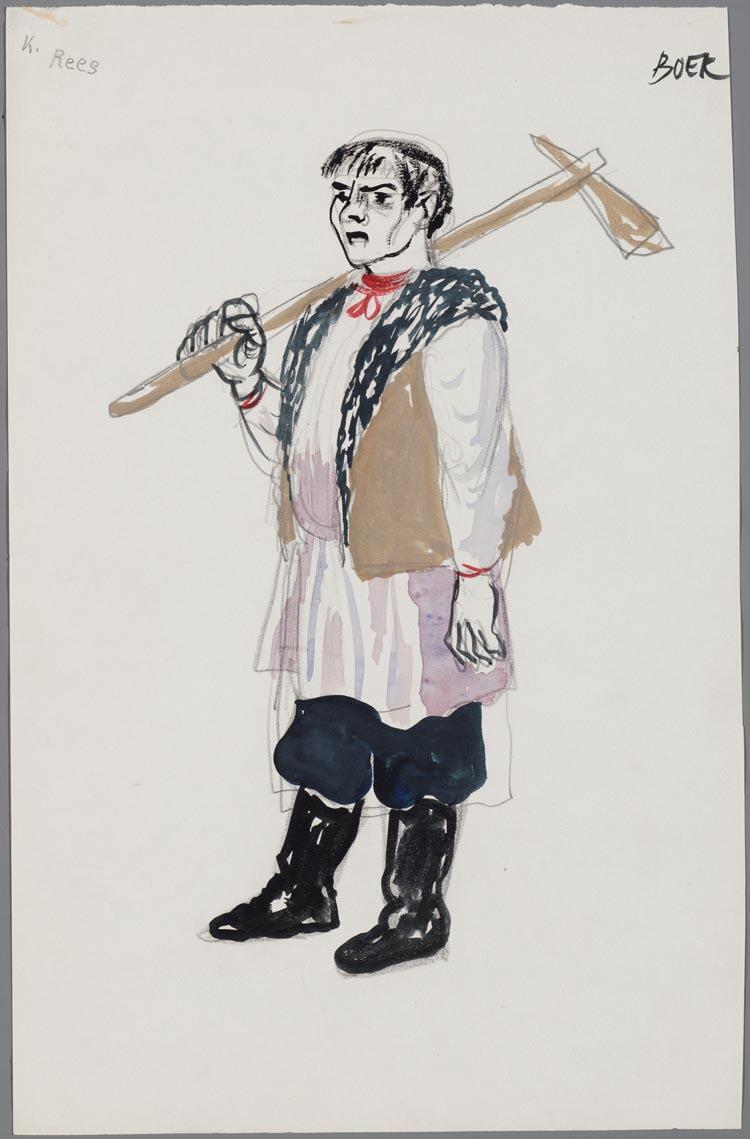 Kostuumontwerp voor een boer in Jenufa (Leos Janácek), door Hans van Norden