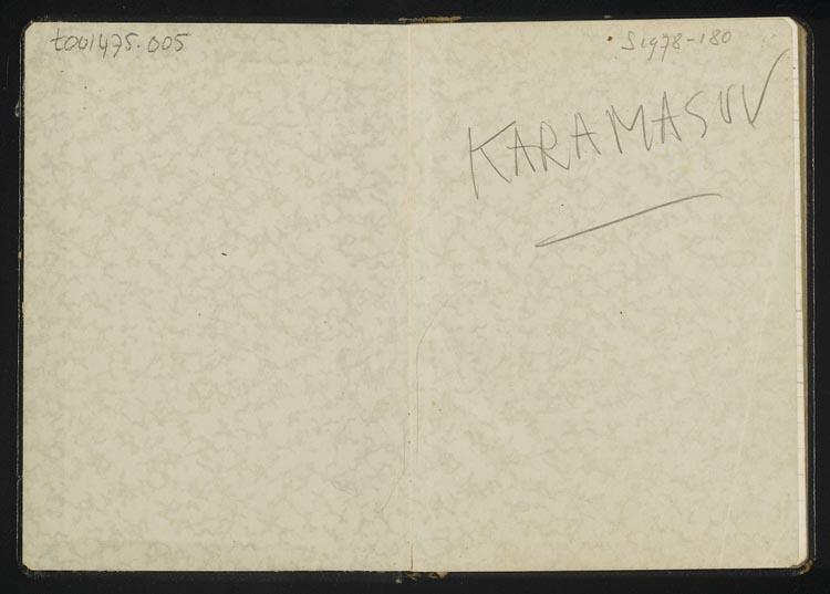 Notities en decor- en kostuumontwerpen voor De Gebroeders Karamazow door W. Westerman Holstijn-van Hettinga Tromp