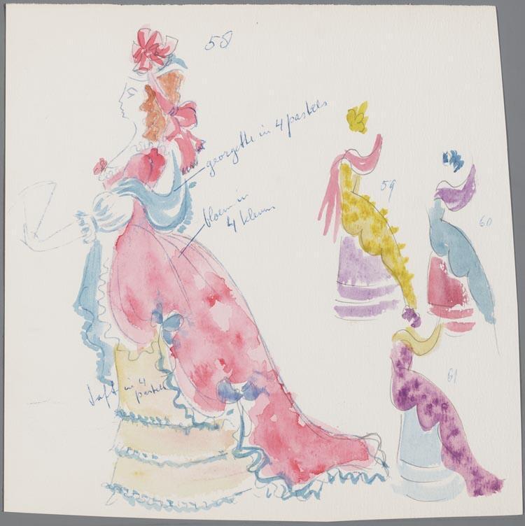 Kostuumontwerpen voor een vrouw in Mignon (Ambroise Thomas) door Wim Vesseur