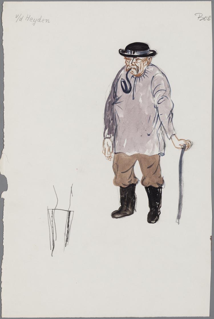 Kostuumontwerp voor een boer in Jenufa (Leos Janácek), door Hans van Norden