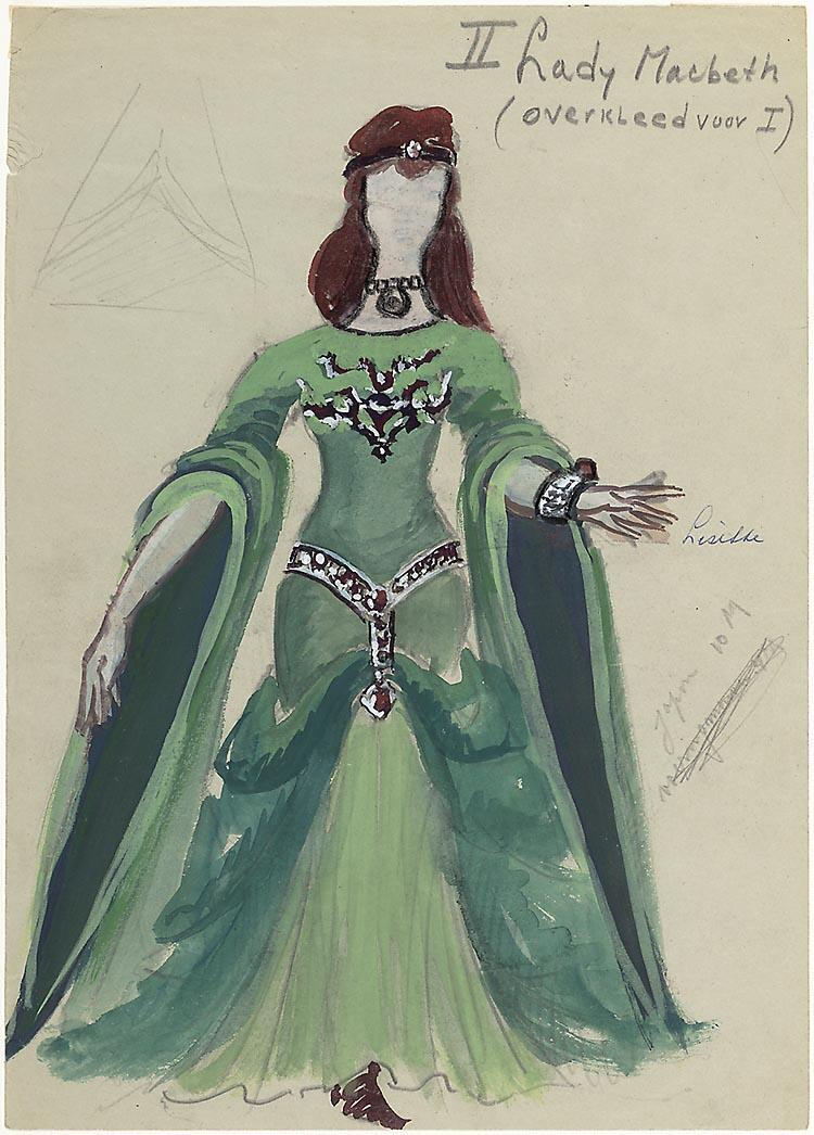 Kostuumontwerp voor Lady Macbeth uit Macbeth
