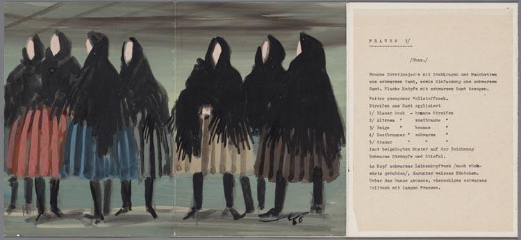 Kostuumontwerp voor de vrouwen in Jenufa (Janacek) door Marcel Pokorny