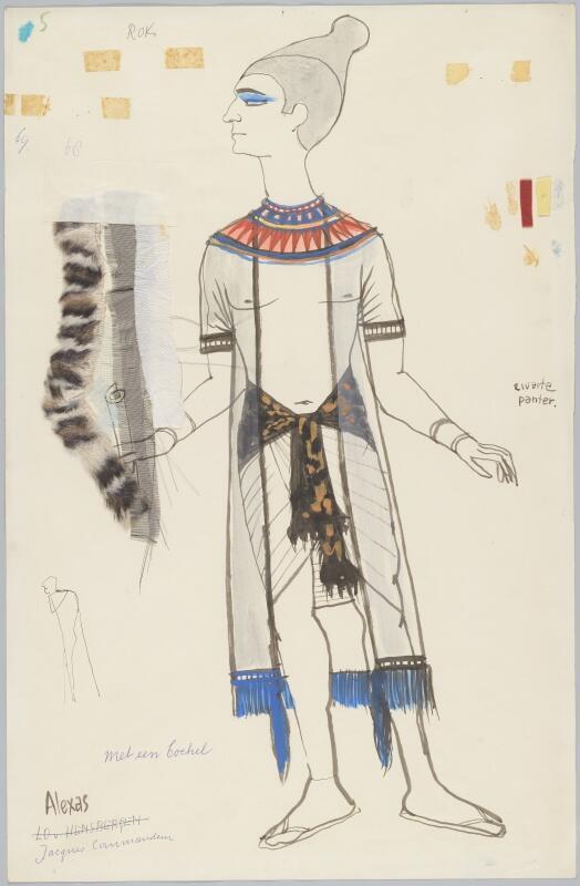 Kostuumontwerp voor Jacques Commandeur als Alexas in Antonius en Cleopatra