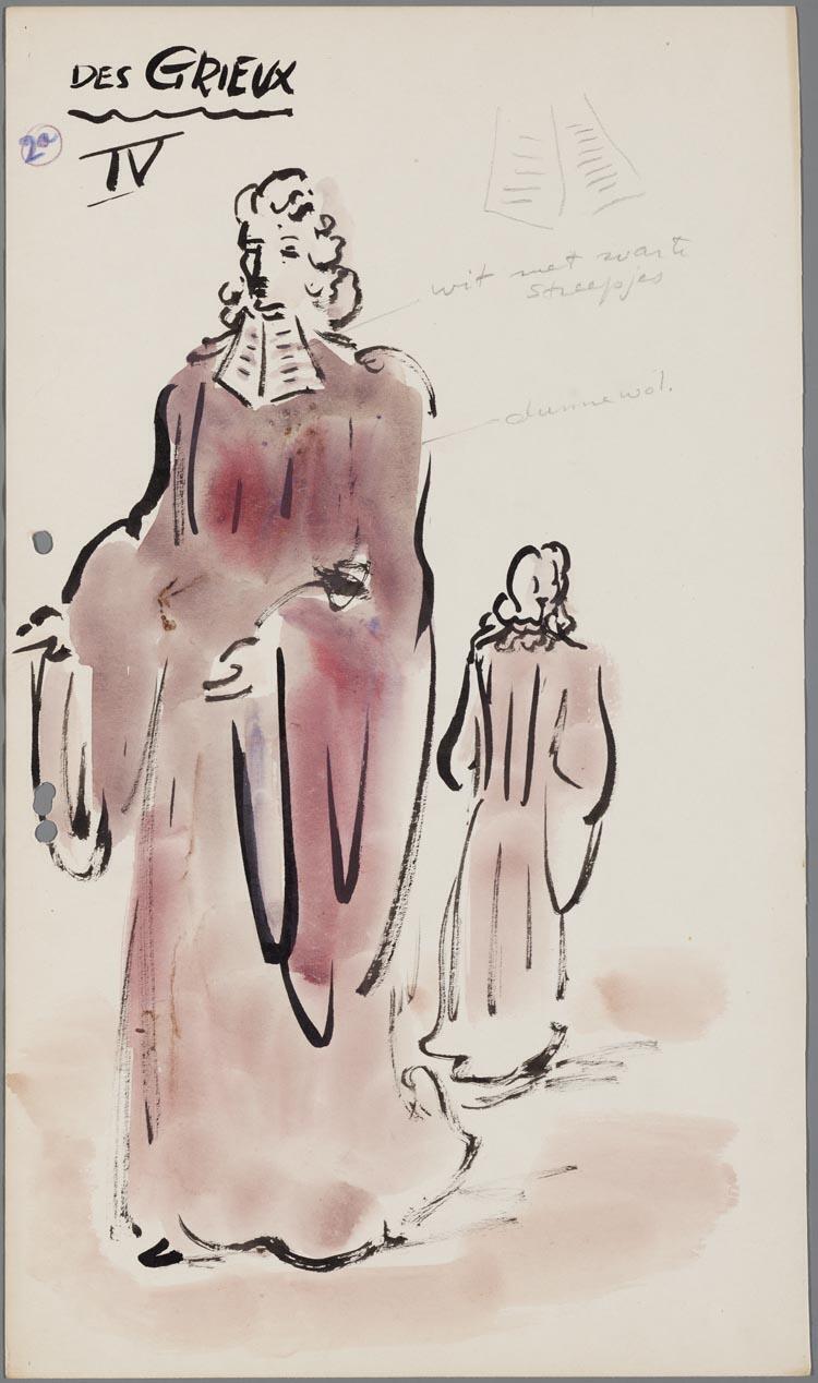 Kostuumontwerp voor Jean Villard als Des Grieux uit Manon (Jules Massenet) door Gerard Hordijk