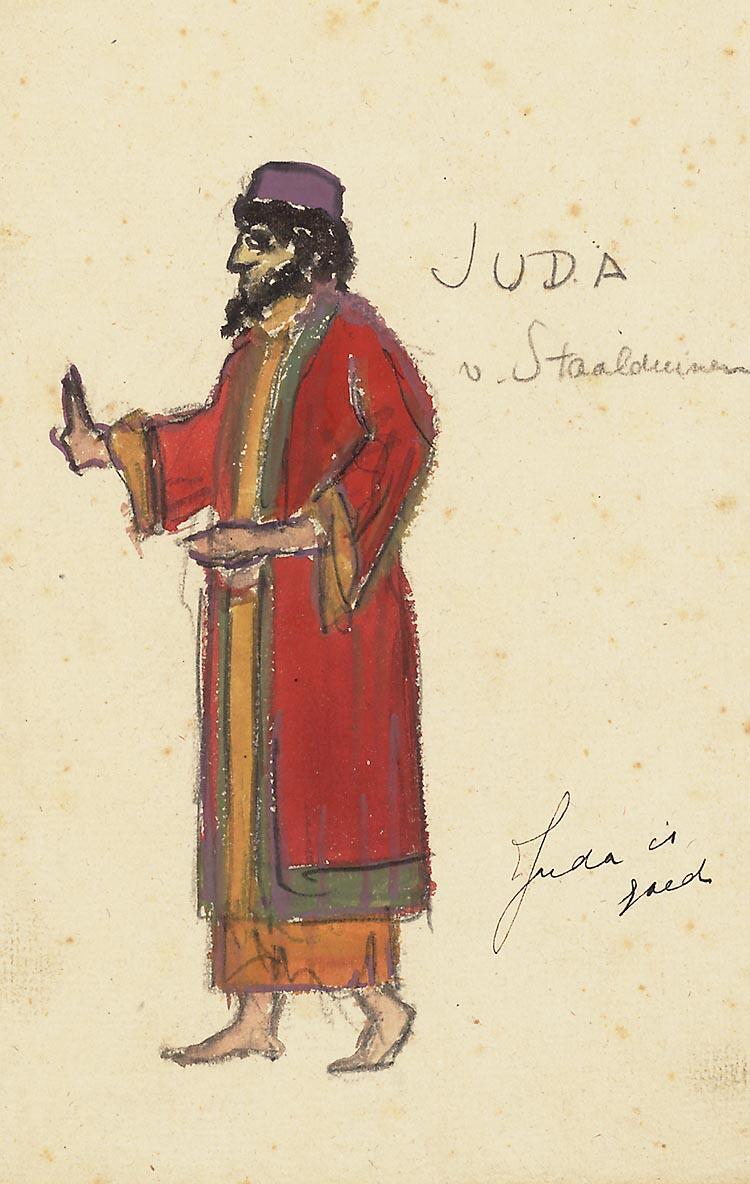 Kostuumontwerp voor Yard van Staalduynen als Juda in Joseph in Dothan