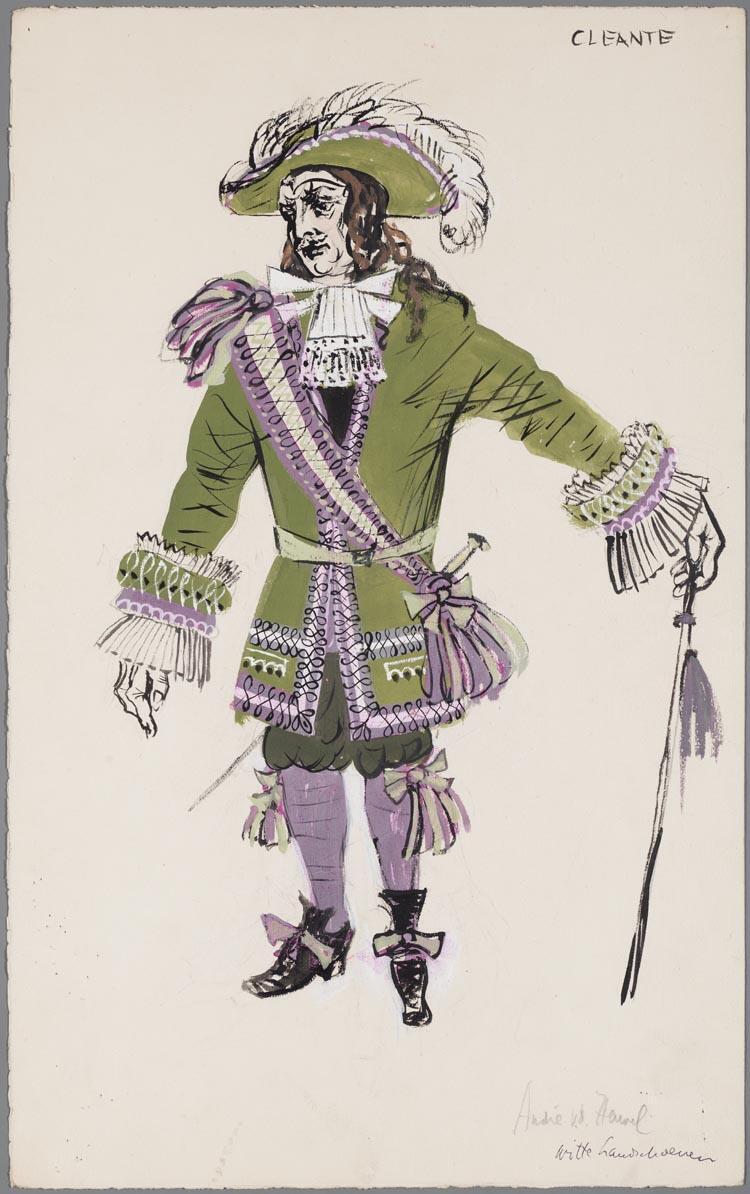 Kostuumontwerp voor Cleante uit Tartuffe (Molière)