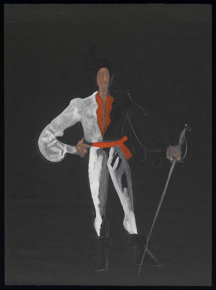 Kostuumontwerpen voor een man in Don Quichote
