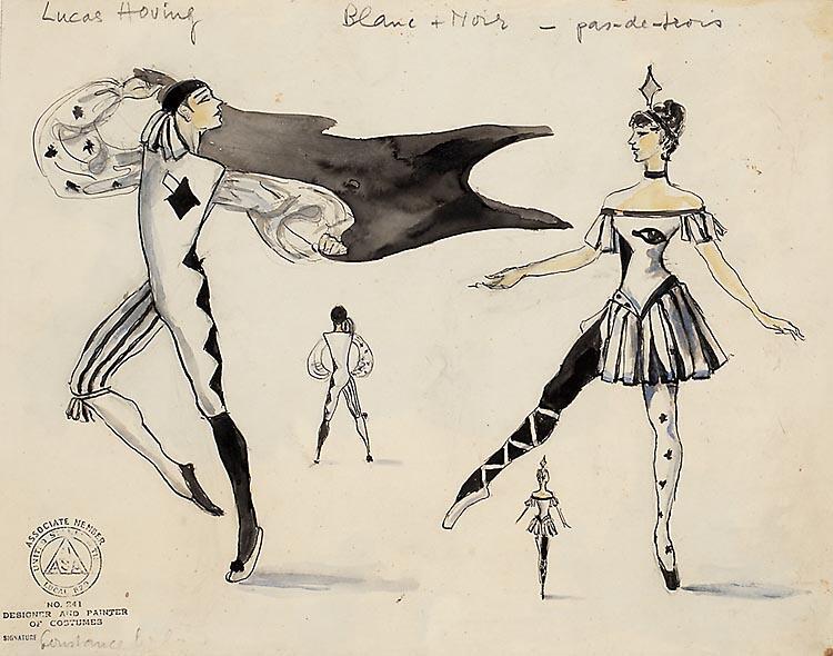 Kostuumontwerpen voor een ballet