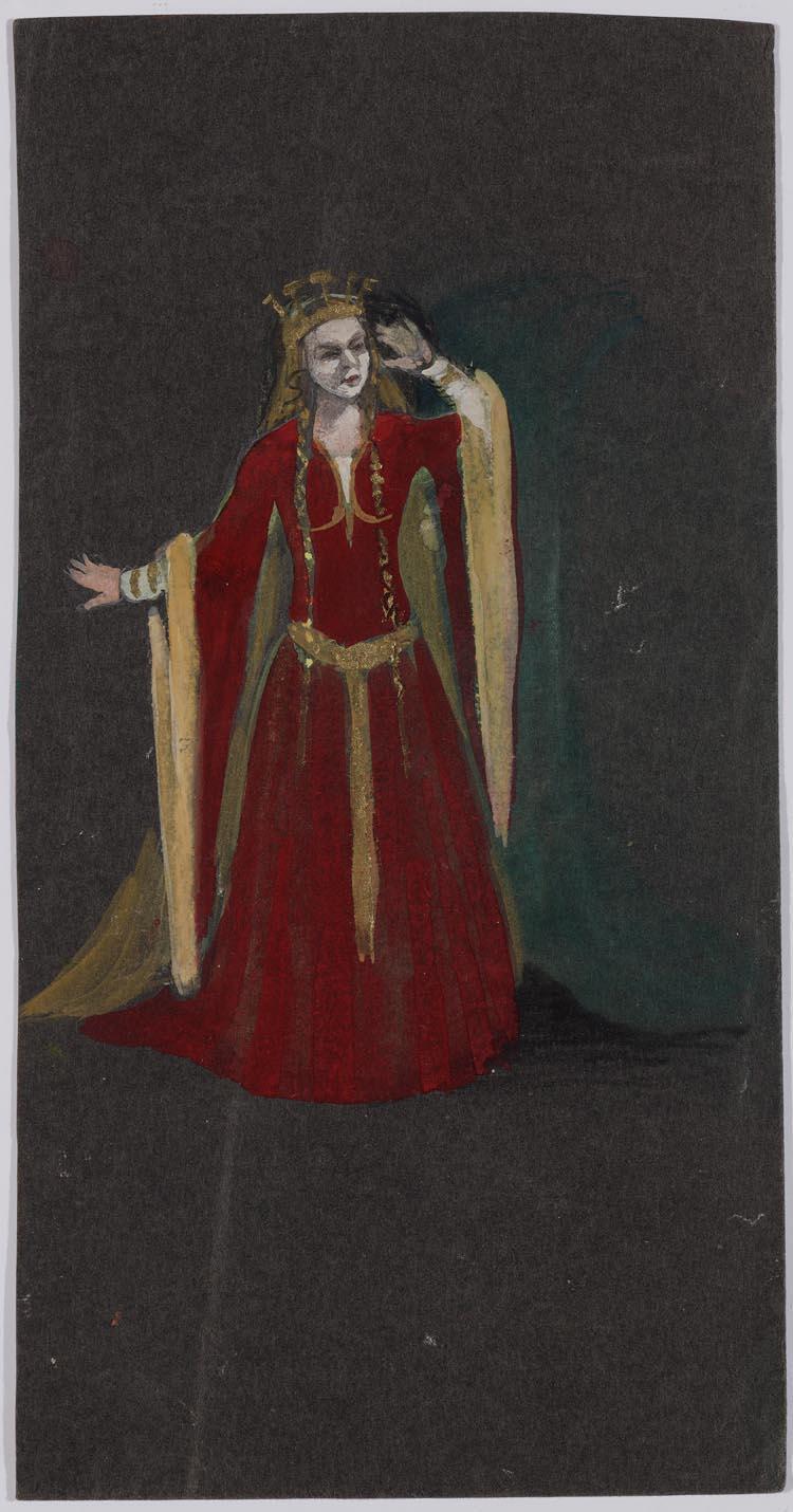 Kostuumontwerp voor Ank van der Moer als Lady Macbeth van Macbeth