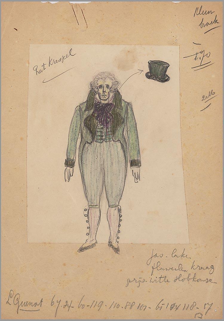 Kostuumontwerp voor Krespel in Les contes d'Hoffmann