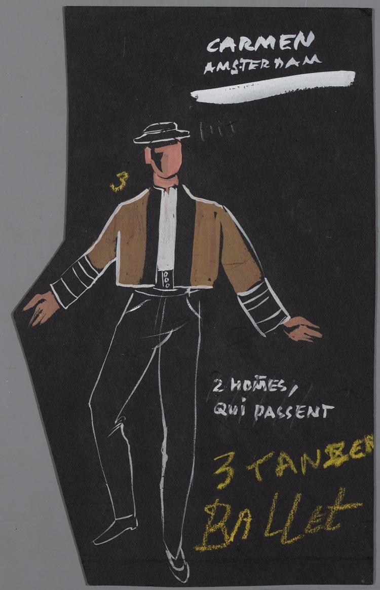 Kostuumontwerp voor een danser in Carmen
