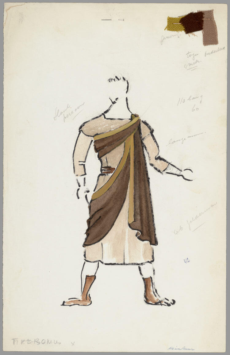 Kostuumontwerp voor Trebonius uit Julius Ceasar