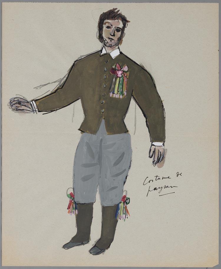 Kostuumontwerp voor een boer in Don Giovanni