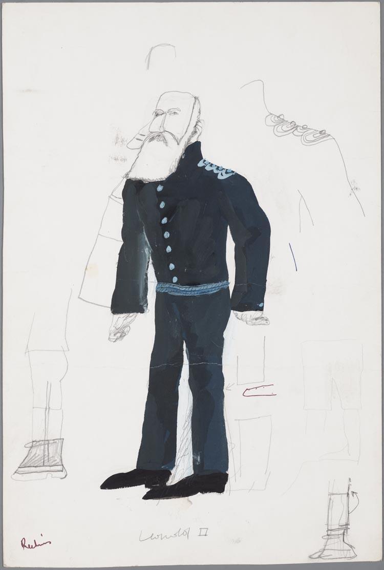 Kostuumontwerp voor Jérôme Reehuis als Leopold II in Het leven en de werken van Leopold II