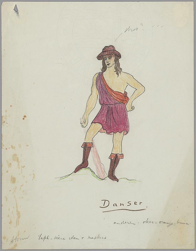 Kostuumontwerp voor een danser in De Storm