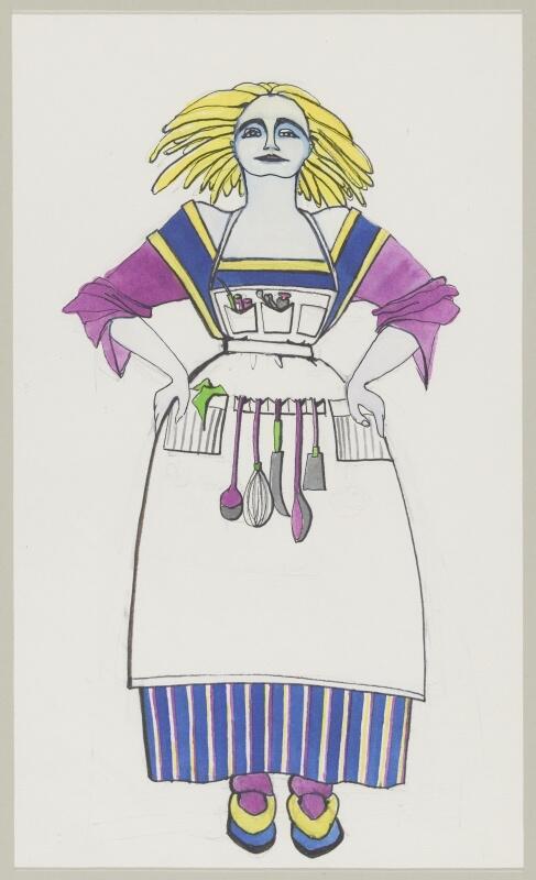 Kostuumontwerp voor de Keukenmeid in Alice in Wonderland