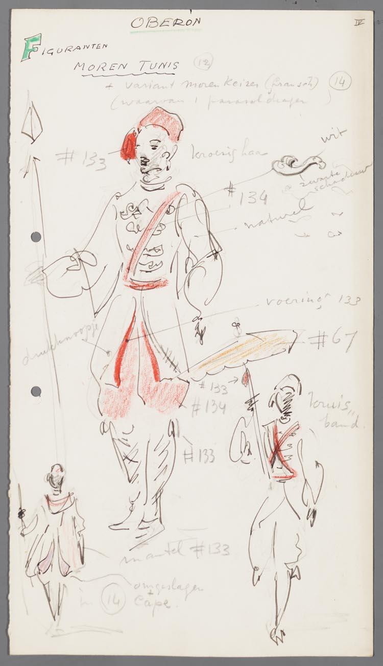 Kostuumontwerp voor Moren uit Tunis uit Oberon (Carl Maria van Weber) door Gerard Hordijk