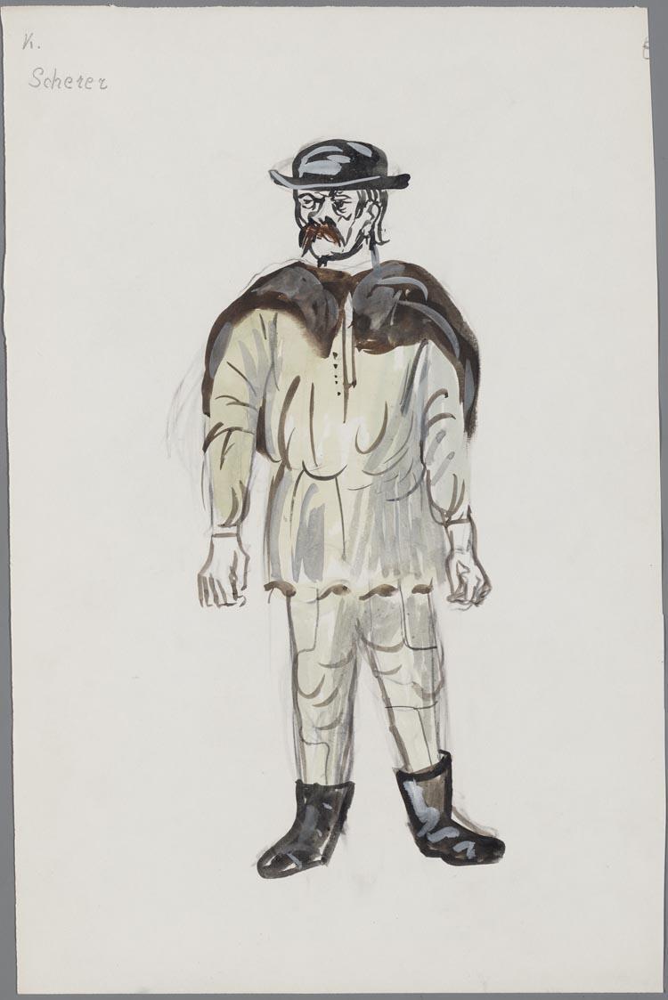 Kostuumontwerp voor een man in Jenufa (Leos Janácek), door Hans van Norden