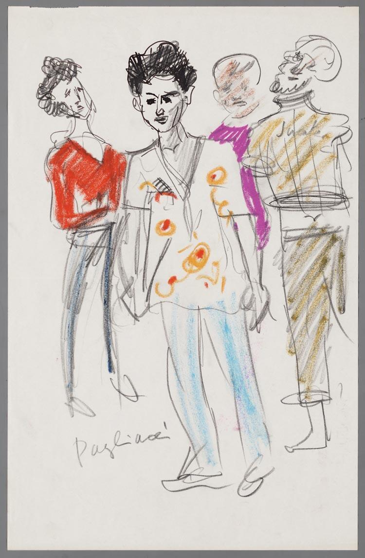 Kostuumontwerp voor I Pagliacci (Leoncavallo Ruggiero) door Joseph Carl