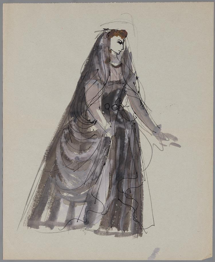 Kostuumontwerp voor Donna Anna in  Don Giovanni