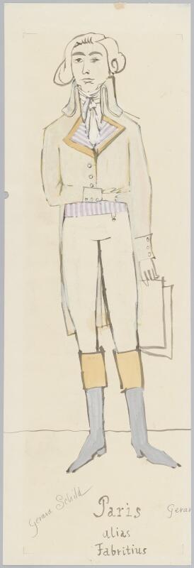 Kostuumontwerp voor Gerard Schild als Paris alias Fabritius in Dantons Dood