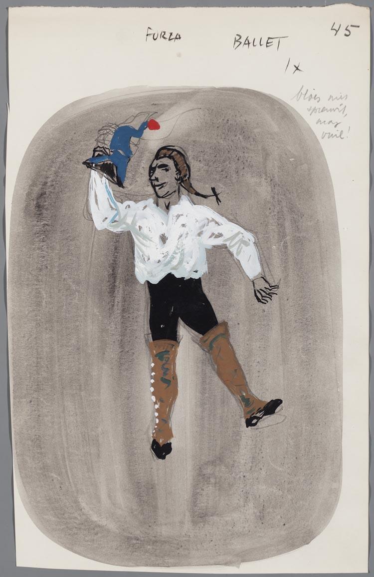 Kostuumontwerp voor het ballet in La forza del destino