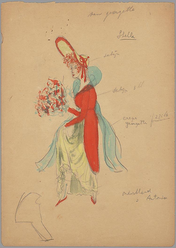 Kostuumontwerp voor Stella in Les contes d'Hoffmann