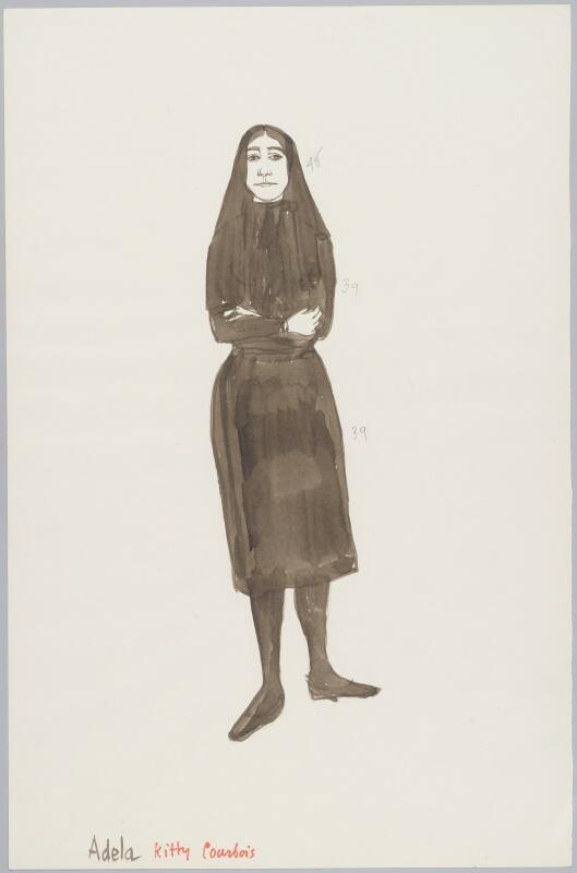 Kostuumontwerp voor Kitty Courbois als Adela in Het huis van Bernarda Alba