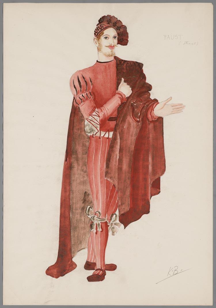 Kostuumontwerp voor Faust in Faust (Goethe) door Karel Bruckman