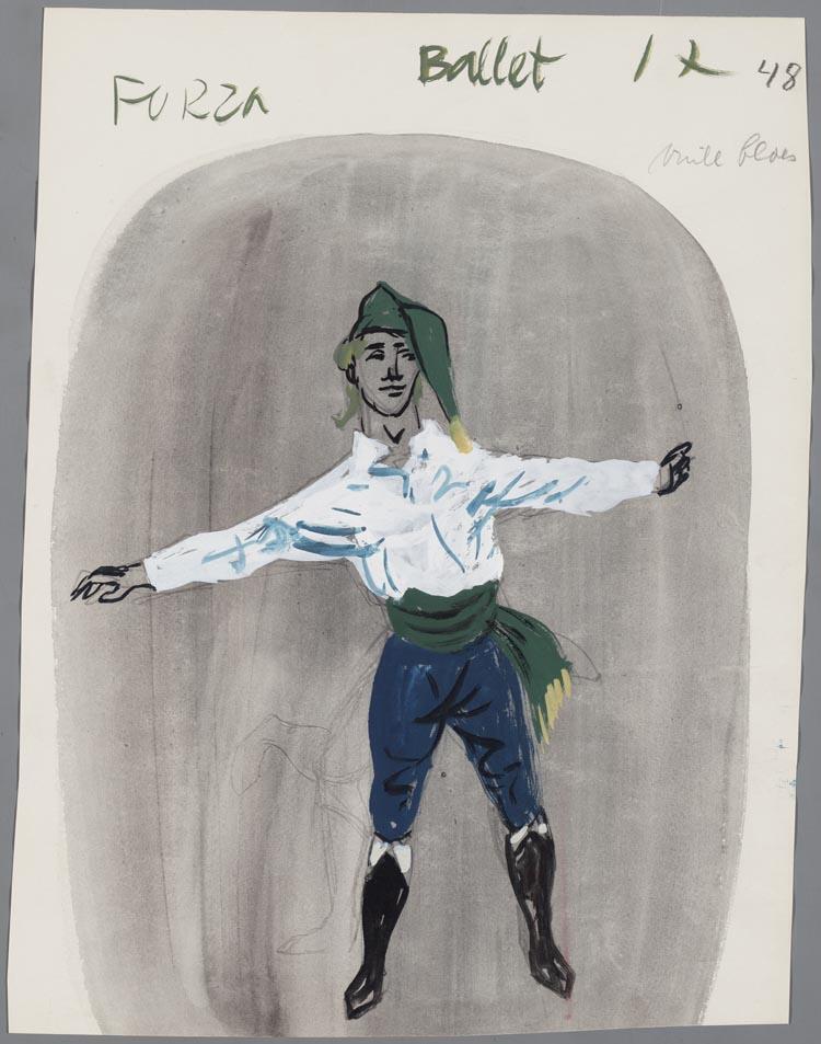 Kostuumontwerp voor het ballet in La forza del destino