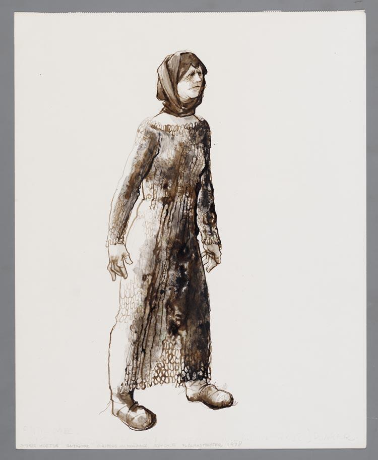 Kostuumontwerp voor Sigrid Koetse als Antigone in Oidipous