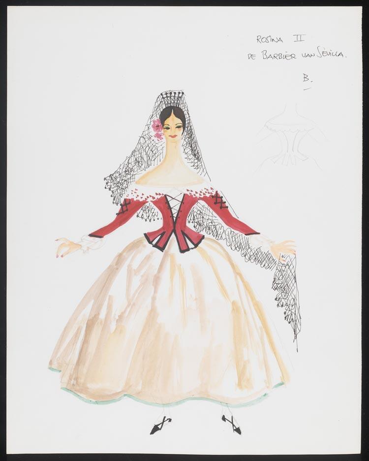 Kostuumontwerp voor Rosina II uit De barbier van Sevilla