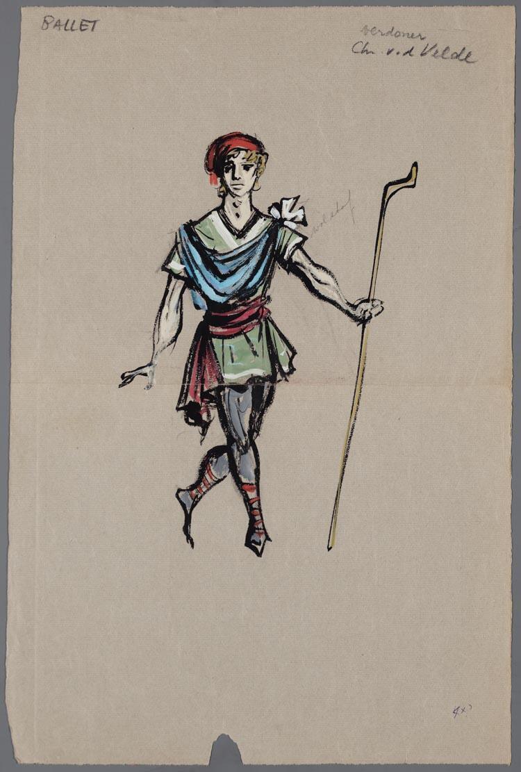 Kostuumontwerp voor het ballet uit Pique Dame (Pjotr Iljitsj Tsjaikovski) door Hans van Norden