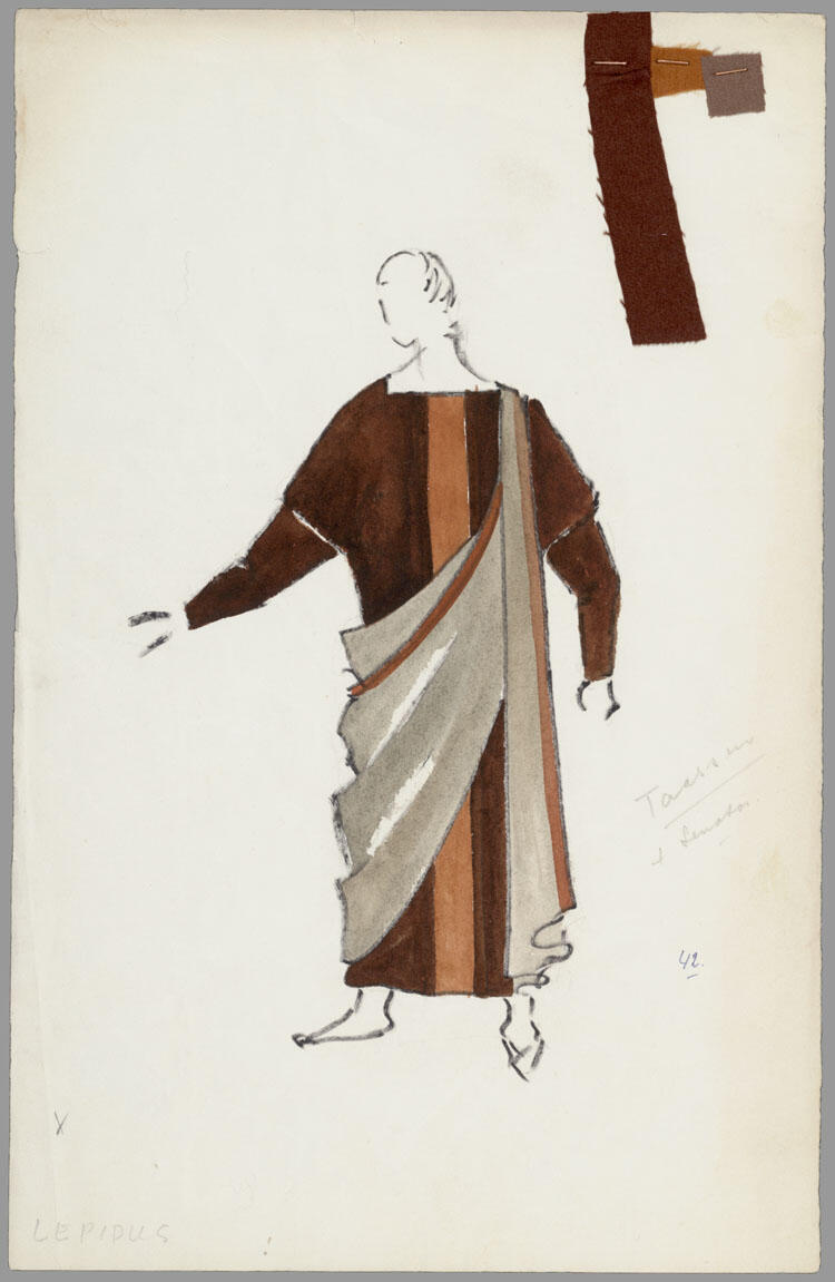 Kostuumontwerp voor Lepidus uit Julius Ceasar