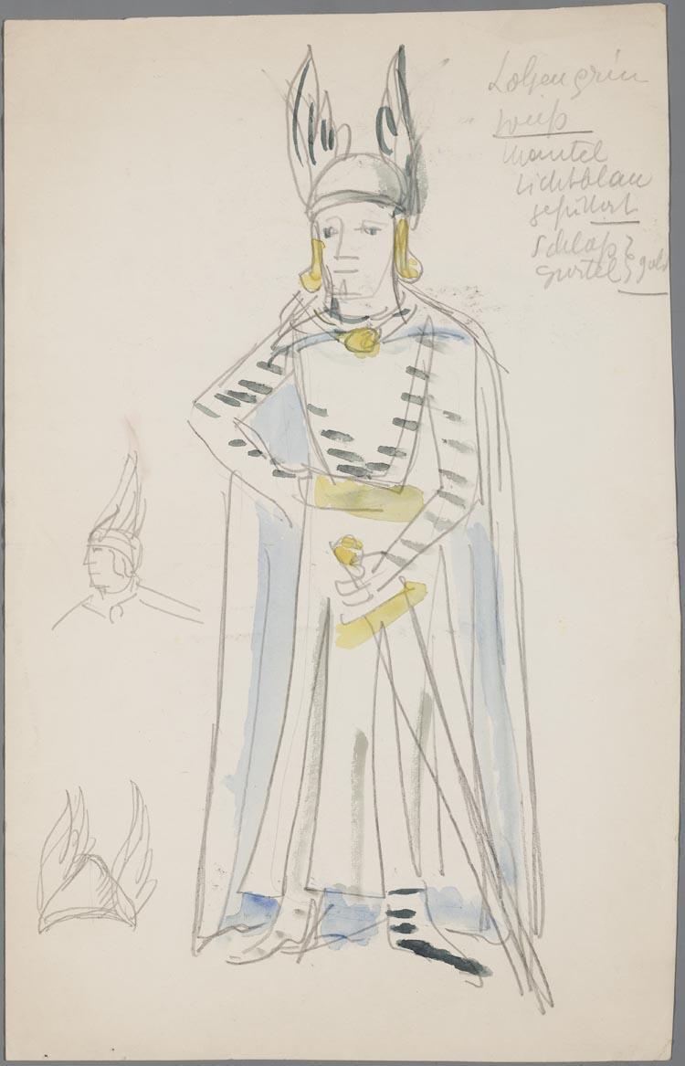 Kostuumontwerp voor Lohengrin in Lohengrin (Richard Wagner) door Herbert Fiedler