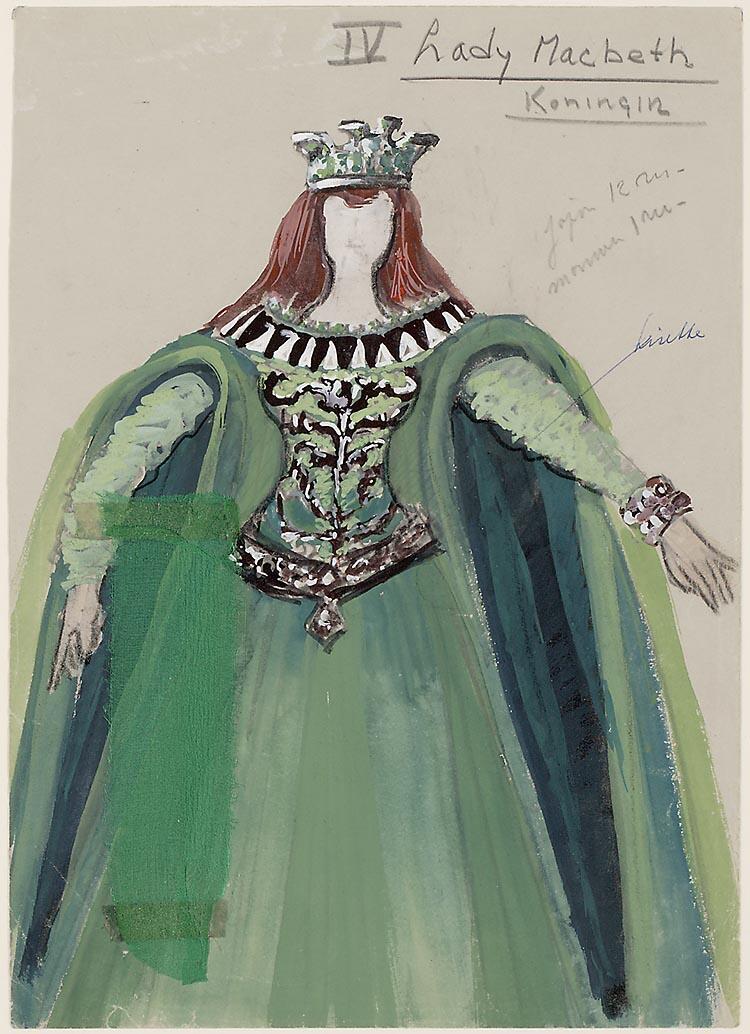 Kostuumontwerp voor Lady Macbeth in Macbeth