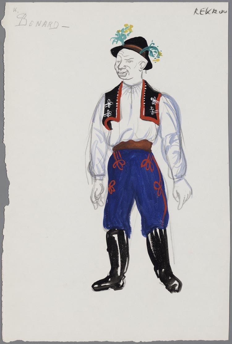 Kostuumontwerp voor een rekruut in Jenufa (Leos Janácek), door Hans van Norden
