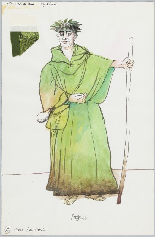 Kostuumontwerp voor Hans Boswinkel als Aegeus in Medea