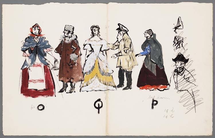 Kostuumontwerpen voor Pique Dame (Pjotr Iljitsj Tsjaikovski) door Hans van Norden