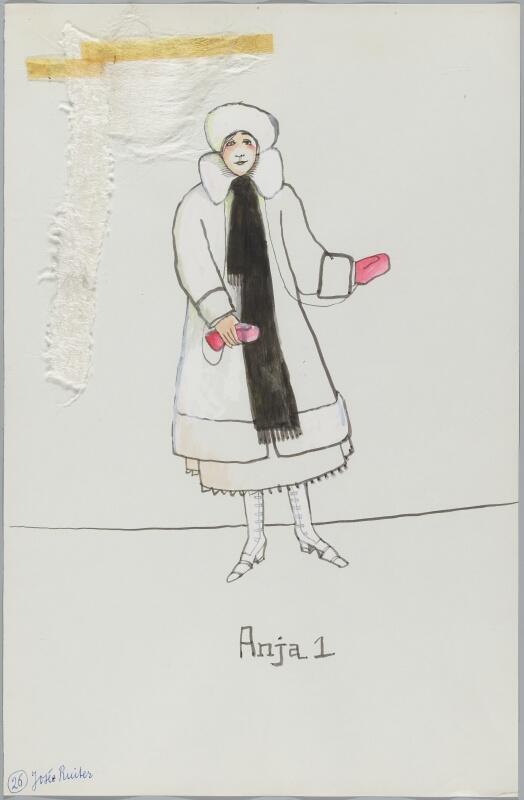 Kostuumontwerp voor Josée Ruiter als Anja 1 in De kersentuin