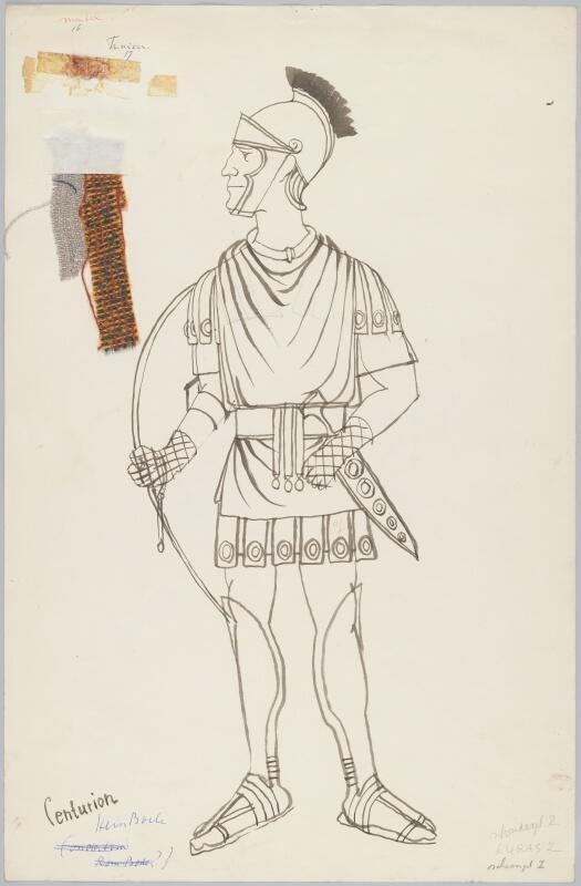 Kostuumontwerp voor Centurion uit Antonius en Cleopatra