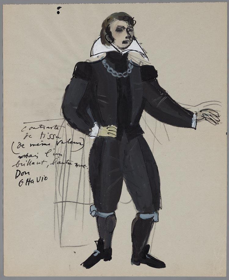 Kostuumontwerp voor Don Ottavio in Don Giovanni
