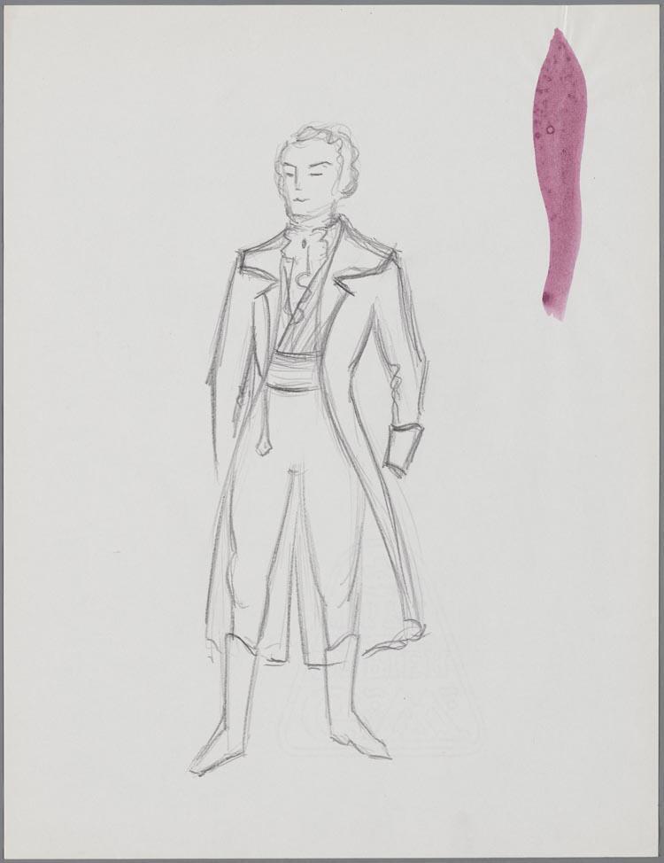 Kostuumschets voor een man Mignon (Ambroise Thomas) door Wim Vesseur