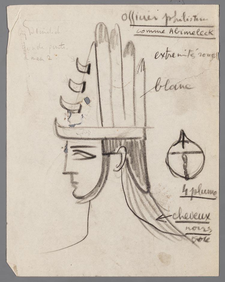 Kostuumontwerp voor de filistijnse officier in Samson et Dalila (Camille Saint-Saëns) door Abdelkader Farrah